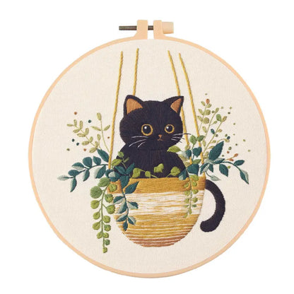 CraftHoop Blooming Cats Embroidery Kit