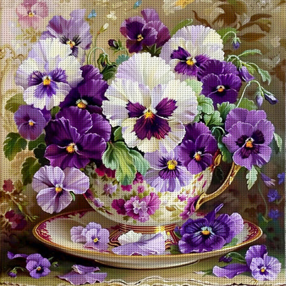 CraftHoop Vintage Floral Vase Cross Stitch Kit