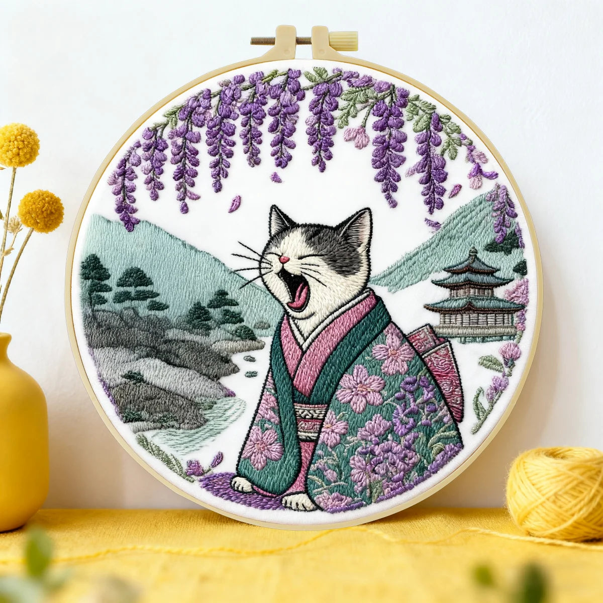 CraftHoop Japanese Cats Embroidery Kits