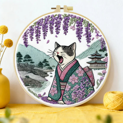 CraftHoop Japanese Cats Embroidery Kits