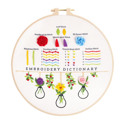 CraftHoop 3-Piece Embroidery Dictionary for Kids & Beginners