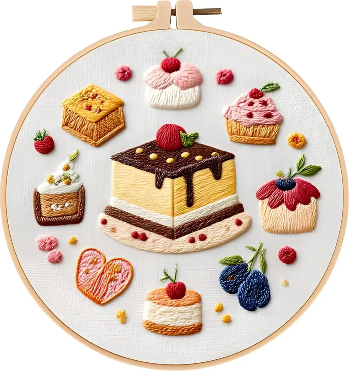 CraftHoop French Patisserie Desserts Embroidery Kit