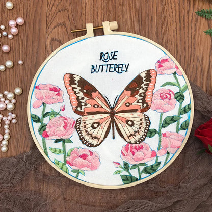 CraftHoop 4-Piece Charming Butterflies Embroidery Kit