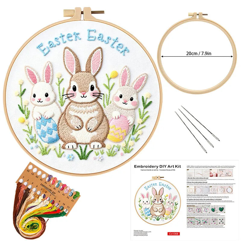 CraftHoop Spring Easter Bunny Embroidery Kit