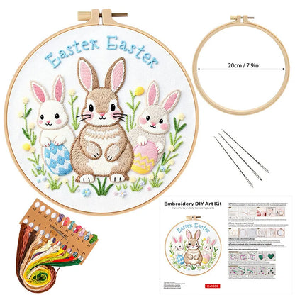 CraftHoop Spring Easter Bunny Embroidery Kit