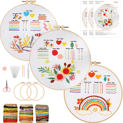 CraftHoop 3-Piece Creative Stitching Kit for Kids & Adults