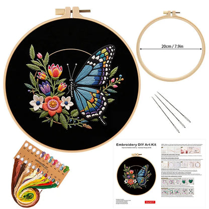 CraftHoop Midnight Butterfly Embroidery Kit