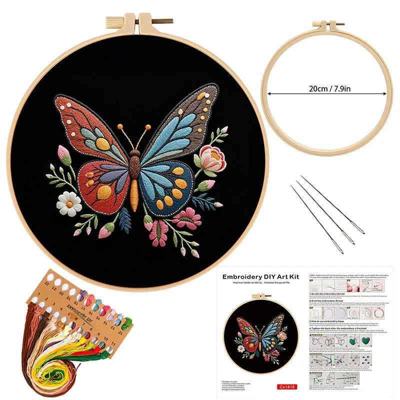 CraftHoop Midnight Butterfly Embroidery Kit