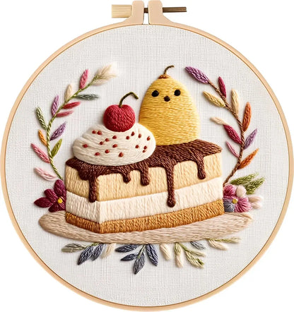 CraftHoop French Patisserie Desserts Embroidery Kit