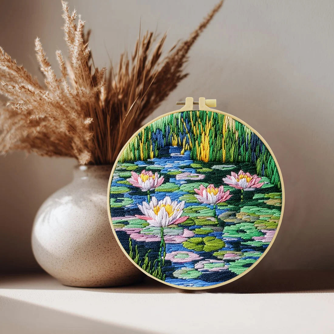 CraftHoop Lily & Lotus Embroidery Kit