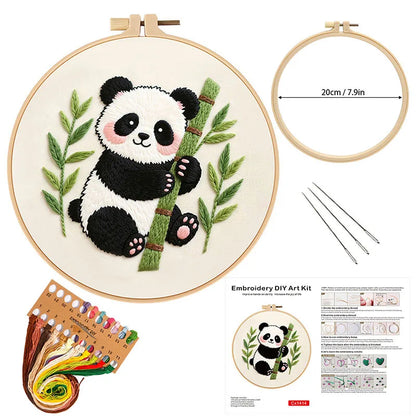 CraftHoop Cute Panda Embroidery Kit