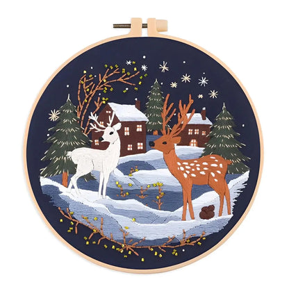 CraftHoop Magical Christmas Deer Embroidery Kit