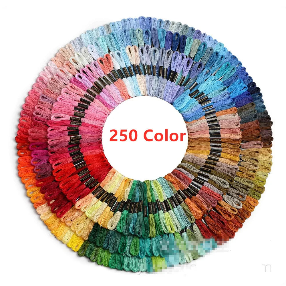 CraftHoop 150-color thread set arranged in a circle - Comprehensive embroidery thread collection