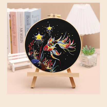 CraftHoop Starry Goldfish Embroidery Kit