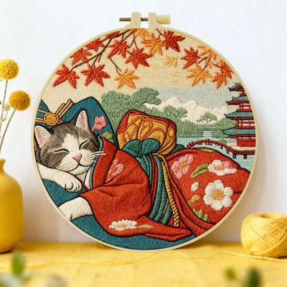 CraftHoop Japanese Cats Embroidery Kits