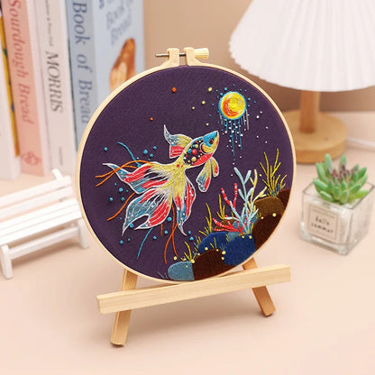 CraftHoop Starry Goldfish Embroidery Kit