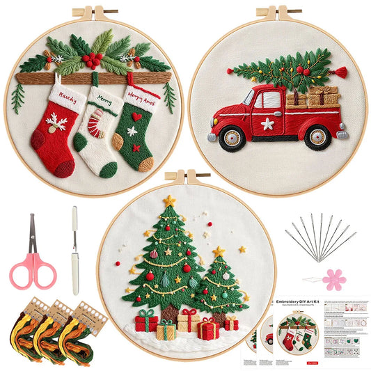 CraftHoop 3-Set Winter Joy Embroidery Kit
