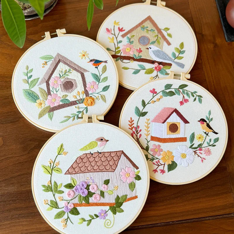 CraftHoop Birdhouse Garden Embroidery Kit