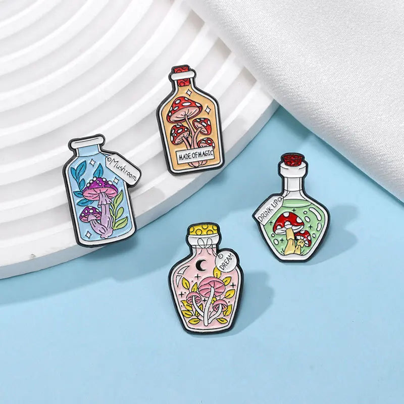 CraftHoop Magic Mushroom Bottle Pins