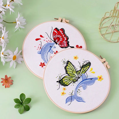 CraftHoop Whales & Dolphins Embroidery Kit