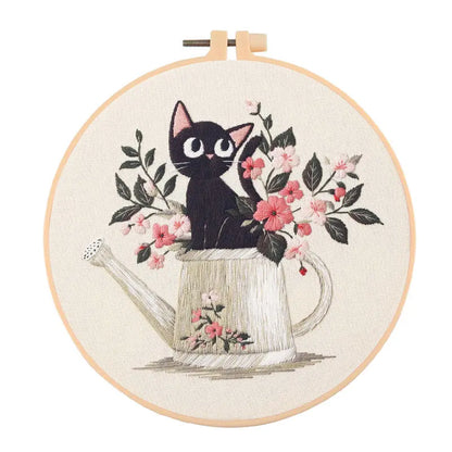 CraftHoop Blooming Cats Embroidery Kit