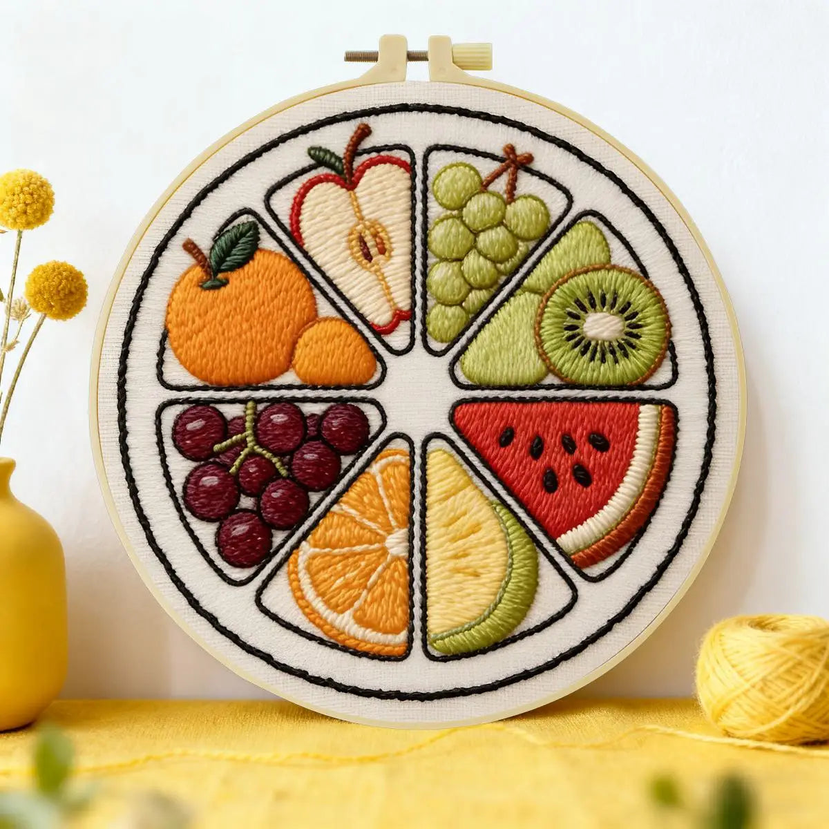 CraftHoop Summer Fruits Embroidery Kit