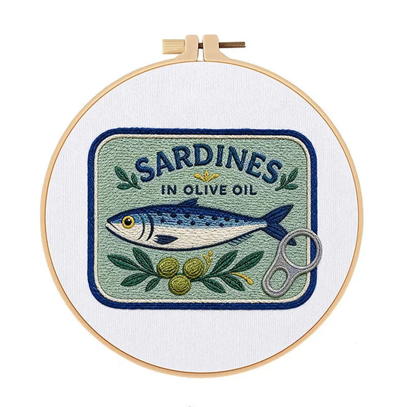 CraftHoop Coastal Sardines Embroidery Kit