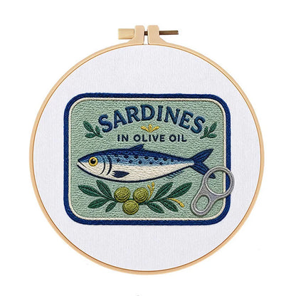 CraftHoop Coastal Sardines Embroidery Kit