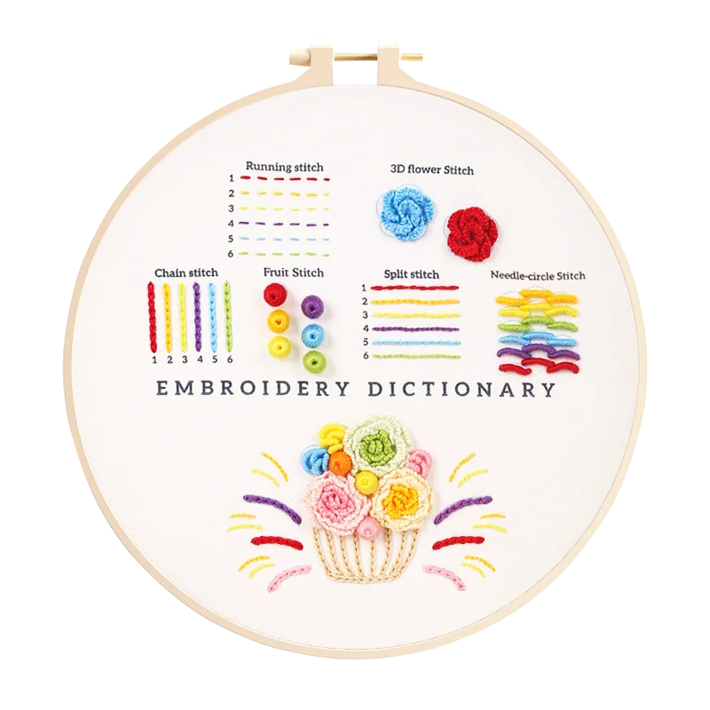 CraftHoop 3-Piece Embroidery Dictionary for Kids & Beginners