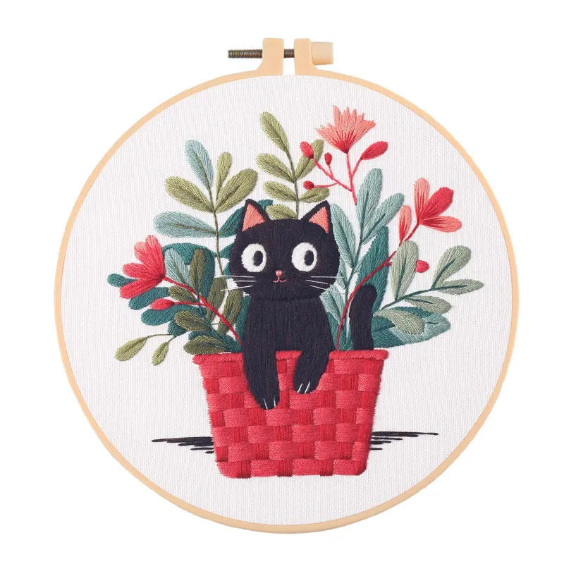 CraftHoop Blooming Cats Embroidery Kit