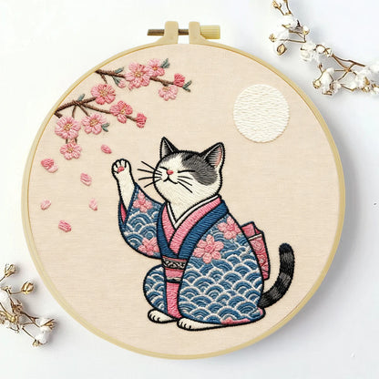 CraftHoop Japanese Cats Embroidery Kits