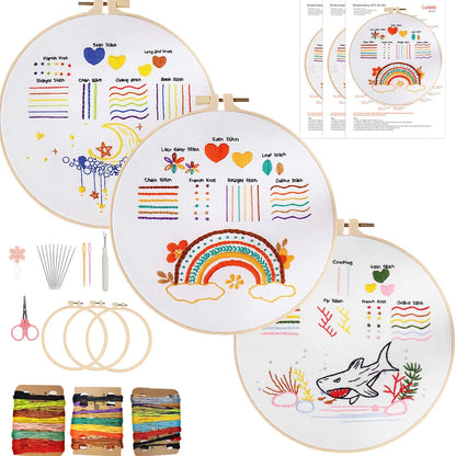 CraftHoop 3-Piece Creative Stitching Kit for Kids & Adults