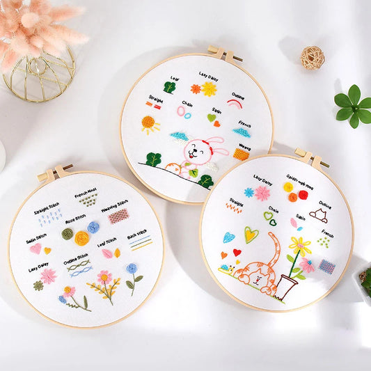 CraftHoop 3-Piece Fun Beginner Embroidery Set for Kids