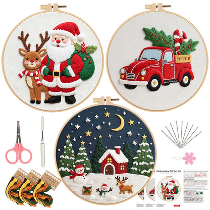CraftHoop 3-Set Winter Joy Embroidery Kit