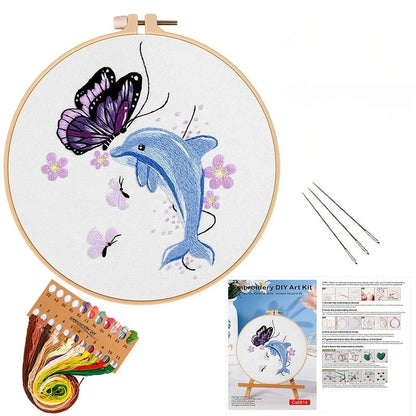 CraftHoop Whales & Dolphins Embroidery Kit