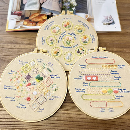 CraftHoop Vintage Stitch Sampler for Beginners Embroidery Kit