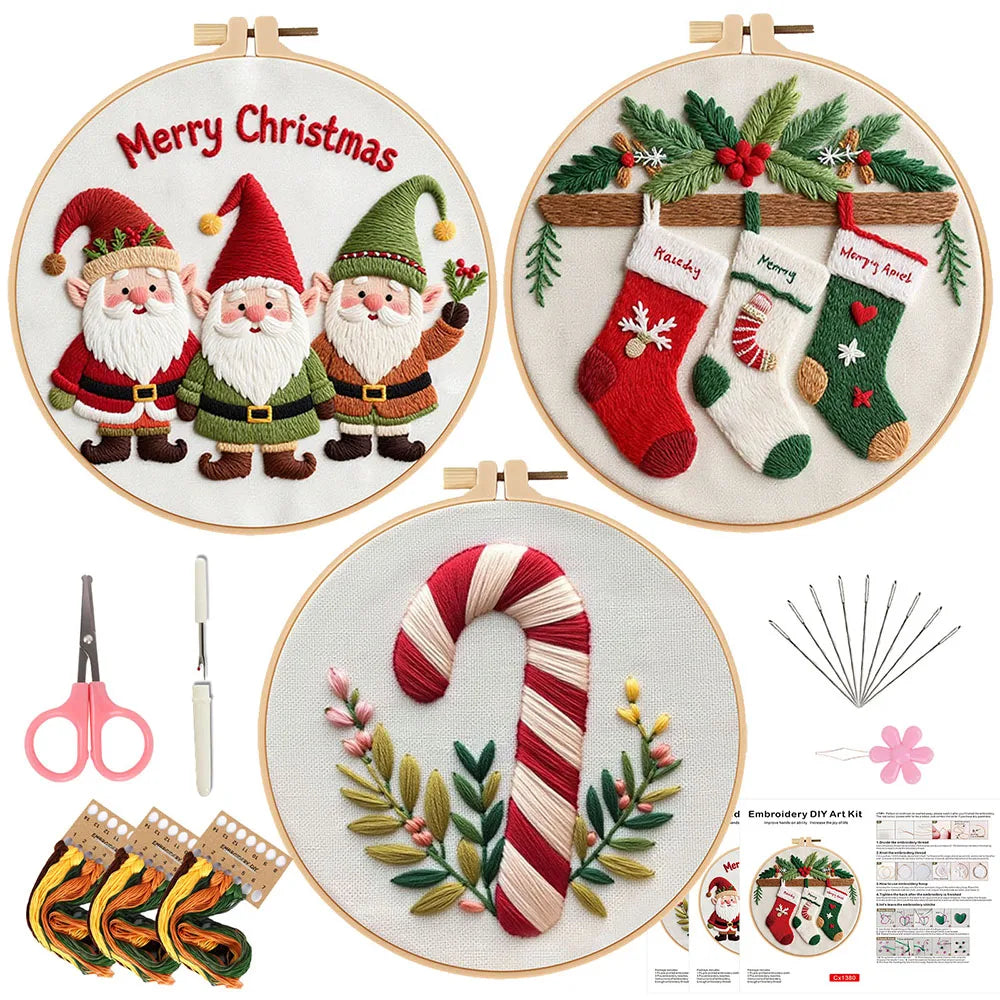 CraftHoop 3-Set Winter Joy Embroidery Kit