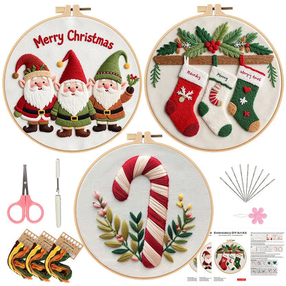 CraftHoop 3-Set Winter Joy Embroidery Kit