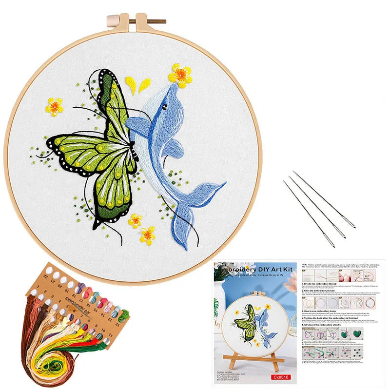 CraftHoop Whales & Dolphins Embroidery Kit