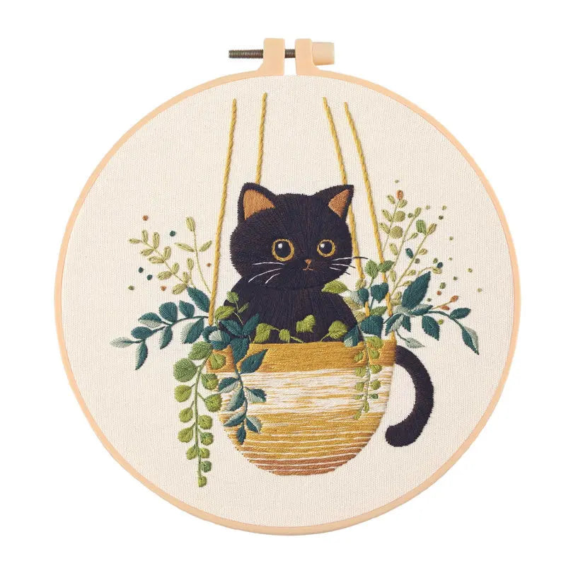 CraftHoop Blooming Cats Embroidery Kit