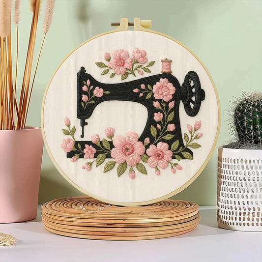 CraftHoop Vintage Sewing Machine Embroidery Kit