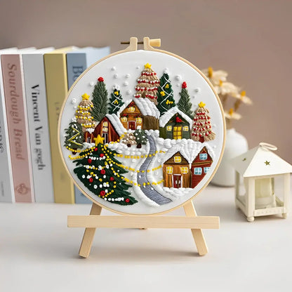 CraftHoop Winter Village Embroidery Kit