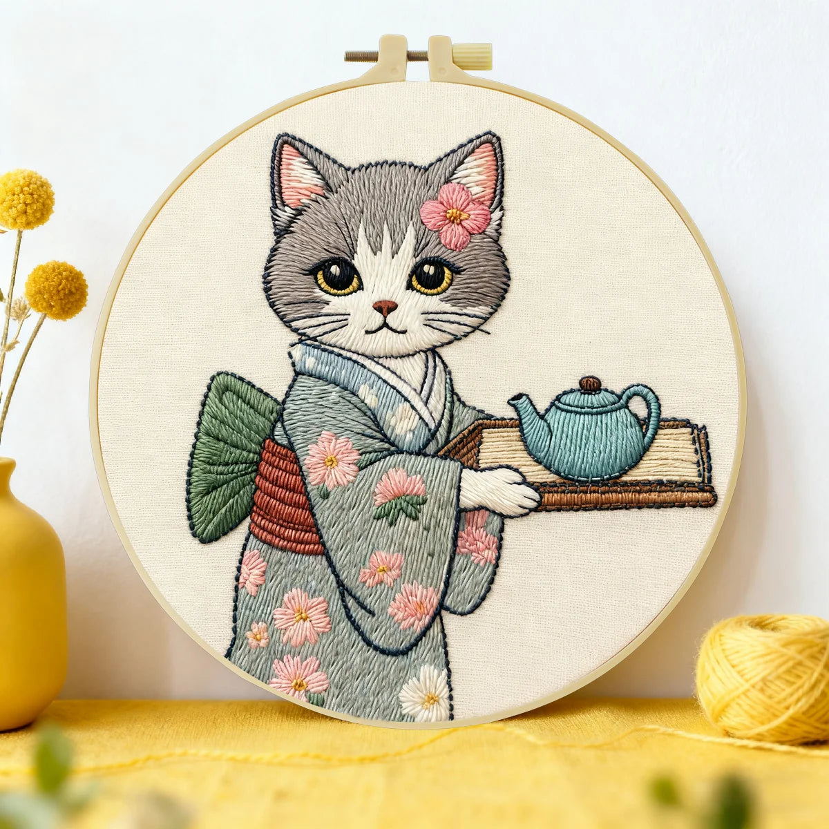 CraftHoop Japanese Cats Embroidery Kits
