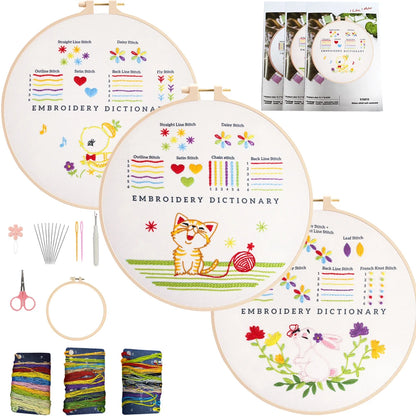 CraftHoop 3-Piece Embroidery Dictionary for Kids & Beginners