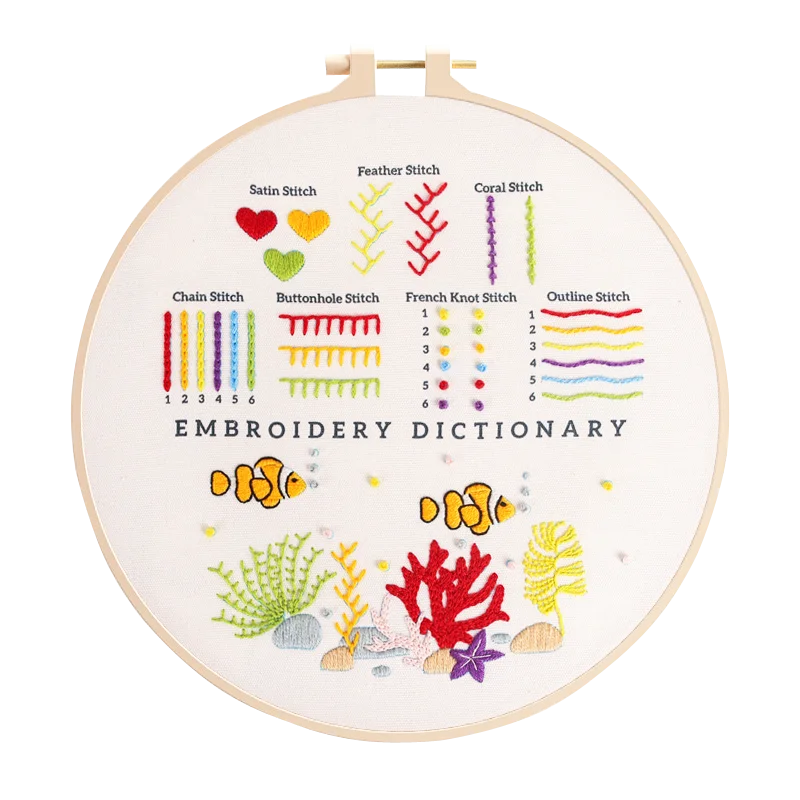 CraftHoop 3-Piece Embroidery Dictionary for Kids & Beginners