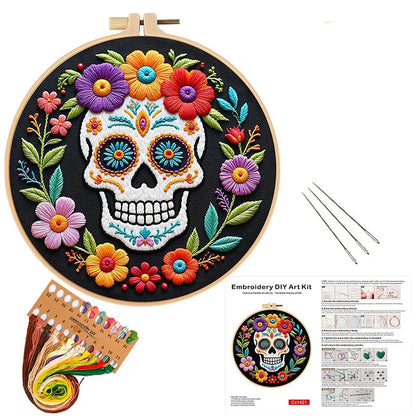 CraftHoop Floral Skeleton Embroidery Kit