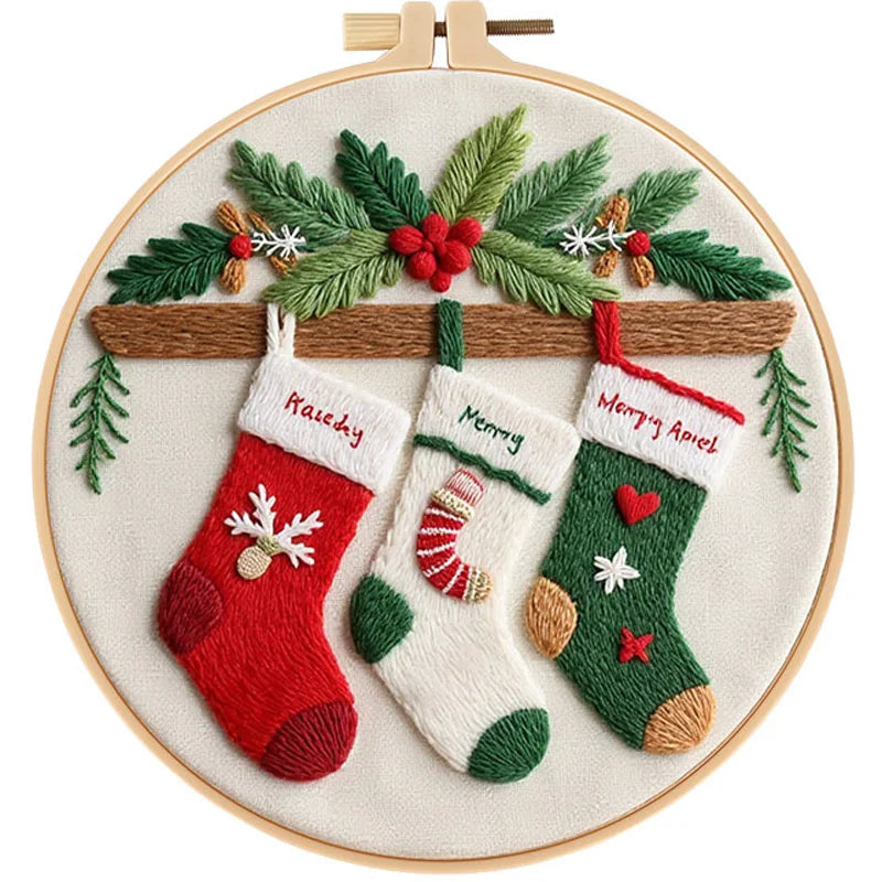 CraftHoop 3-Set Winter Joy Embroidery Kit