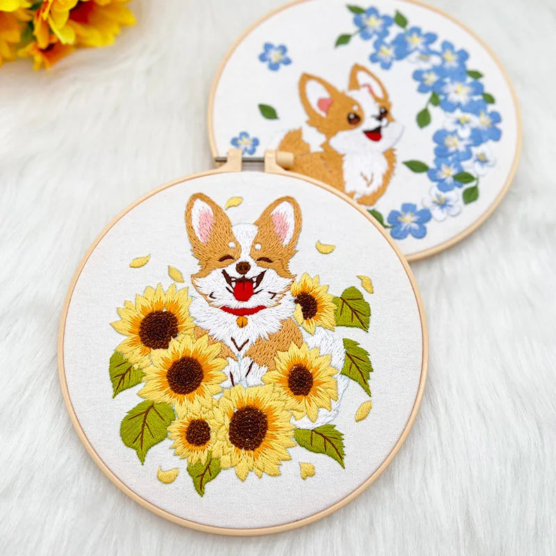 CraftHoop Corgi Joy Embroidery Kit