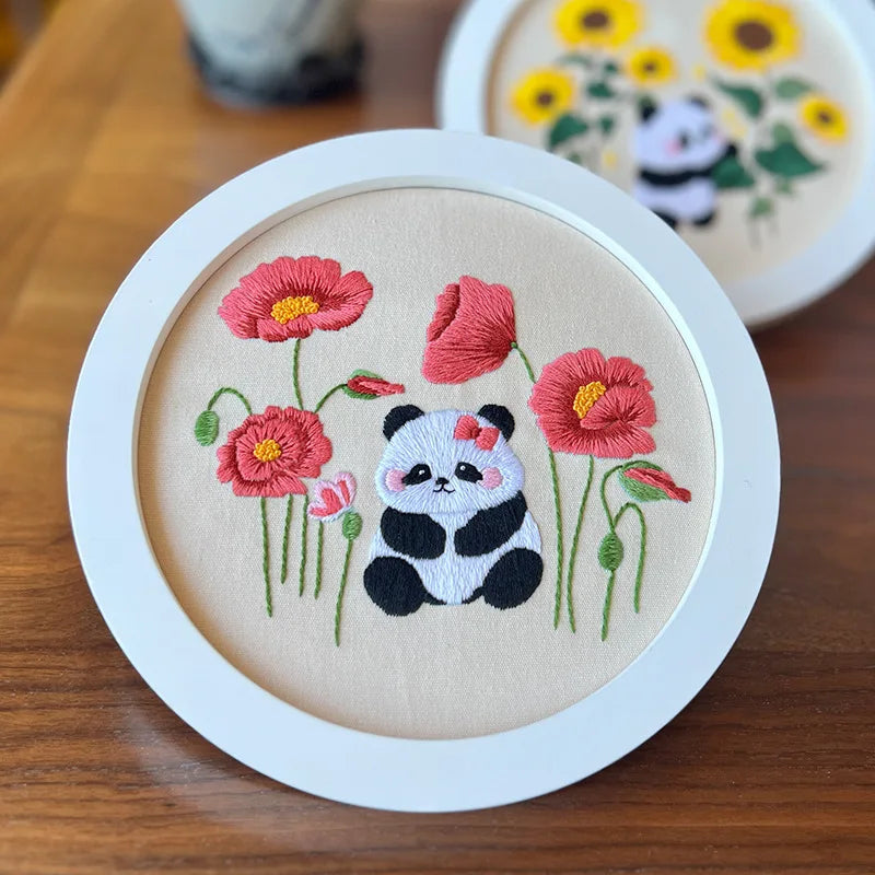 CraftHoop Sweet Panda Embroidery Kit