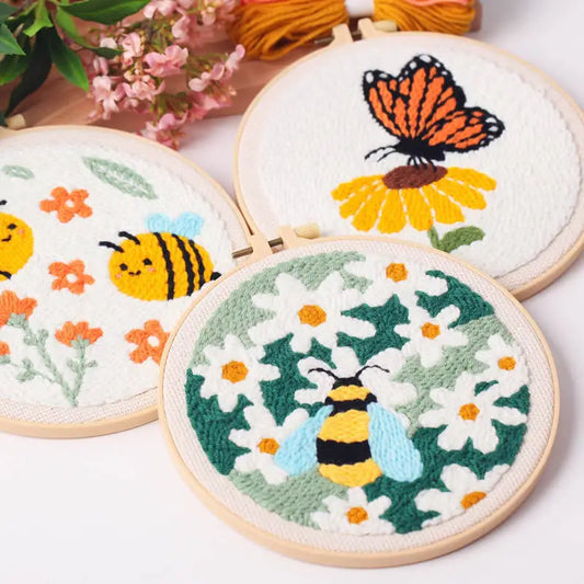 CraftHoop Bee & Butterfly Punch Needle Kit